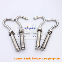 MALAXY Customization China Fasteners Yellow Zinc Shield Heavy Duty Bolt Shield Wall Anchor Expansion Bolts with Eye Hook