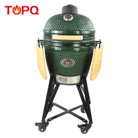 Grill Kamado en céramique portable de 18 pouces avec fumoir pour barbecue, fabrication OEM/ODM par l'usine chinoise TOPQ