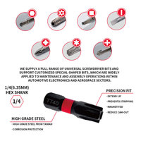 LJ-26b LHV 25mm Steel Torx Tamper Resistant Single End Bit Black Oxide OEM Industrial DIY Bulk Factory Direct