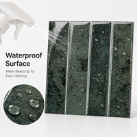 Carreaux muraux autocollants de luxe vert foncé, imperméables, pour crédence de cuisine et salle de bain