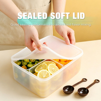 Boîte de rangement alimentaire compartimentée sans BPA avec boîte intérieure divisée, organisateur de réfrigérateur, conteneur en plastique pour aliments