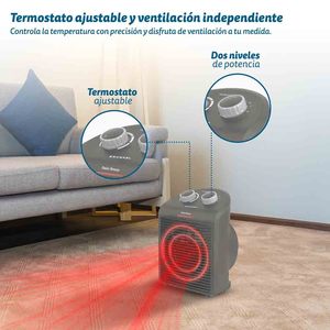 Calentador Eléctrico de 2000W con 2 Niveles de Potencia, Calefacción Portátil para Espacios Pequeños - Product Image 4