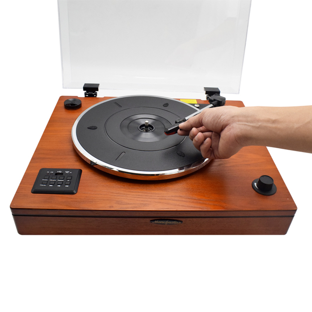 Top Quality Vintage Retro Wooden Vinyl Record Player Antique Turntable Desktop USB BT Music Stereo Speakers Phonograph