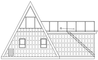 Cabane préfabriquée contemporaine en acier léger en forme de A avec système modulaire pour villas écologiques, chambres d'hôtes et retraites de vacances