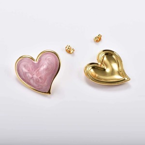 Pendientes de Corazón Vintage, Chapados en Oro, con Patrón en Espiral, en Negro, Rosa y Verde Menta - Product Image 6