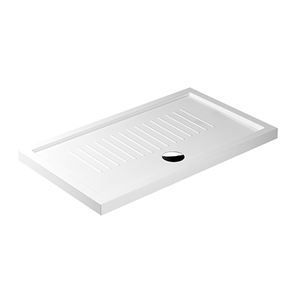 Rectangular Ceramic Shower Tray 80 x 100 Cm H. 6 Cm With Drainage Grooves For Bathroom Use - Product Image 1