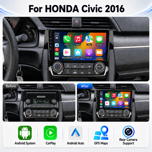 Autoradio 2 DIN 9 pouces pour Honda Civic 2016 avec Apple CarPlay, Android Auto, GPS, caméra AHD, <span class=keywords><strong>HiFi</strong></span>, RDS - Product Image 2