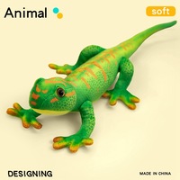 Peluche réaliste Sharon en forme de gecko vert, taille 11-30 cm, en coton et polyester avec motifs vifs
