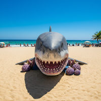 Modèle de requin animatronique grandeur nature en peluche pour parc à thème océanique à vendre