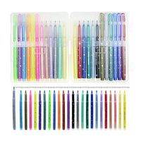 BECOL – Lot de marqueurs scintillants multicolores en plastique brillant à pointe feutre pour scrapbooking