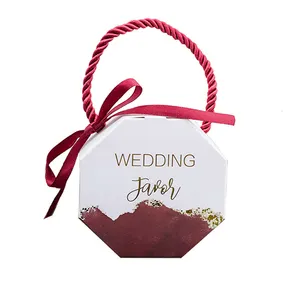 Fabrik Hochzeits feier Souvenirs begünstigt Geschenk box Hochwertige Schokoladen zucker boxen Kreative Candy Box tragbar mit Band