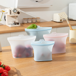 Customized Silicone Food Storage <b>Bags</b>, Reusable Sealing <b>Bags</b>, Environmentally Friendly Alternative to Plastic - Product Image 1