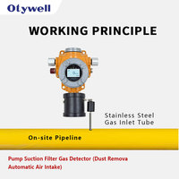 Détecteur de gaz H2S, CO, NO2, CO2 sans fil à télécommande infrarouge avec pompe fixe et filtre d'aspiration pour usine pétrochimique et d'épuration