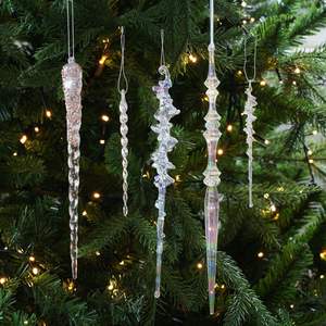 Hangende Heldere Acryl Kerstboom Ijspegel Opknoping Ornamenten Kerst Ijspegel Ornamenten Voor Kerstboom Decoraties Kerstmis Winter - Product Image 1