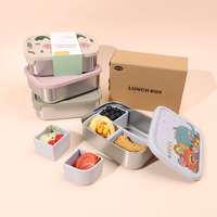 Boîte de conservation alimentaire en acier inoxydable anti-fuite de 1200 ml, boîte à lunch en acier inoxydable avec couvercle en silicone, boîte à lunch pour enfants