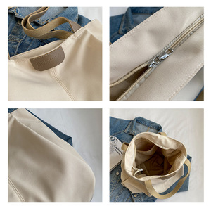 Bolsa <span class=keywords><strong>de</strong></span> Lona Ecológica Premium con Cremallera y Logotipo Personalizado Impreso a Todo Color, Diseñada para Uso Diario y Comercial - Product Image 2