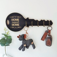 Plaque murale en bois découpée en forme de clé, porte-clés en bois avec inscription « Bienvenue à la maison », décoration murale pour entrée, cadeau