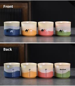 Оптовая продажа, ближневосточные арабские кружки ручной работы, 80 мл, эспрессо, глиняные кружки, керамические чайные чашки, маленькие кофейные чашки, набор блюдца - Product Image 4