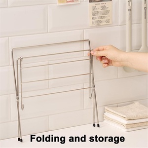 Modern Golden Iron Foldable Towel <b>Rack</b> with Drying Table <b>Cloth</b> <b>Rack</b> for Hotel Use Wall-Mounted Rust Resistant Baby Clothes <b>Rack</b> - Product Image 5