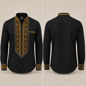 <span class=keywords><strong>เสื้อ</strong></span>เชิ้ตพิมพ์ลายแอฟริกันแบบกำหนดเองสำหรับผู้ชาย <span class=keywords><strong>เสื้อ</strong></span>แดชิกิแขนยาว <span class=keywords><strong>เสื้อ</strong></span>ผ้าพื้นเ<span class=keywords><strong>ม</strong></span>ืองแบบดั้งเดิม รับผลิตแบบ OEM ODM แบรนด์ส่วนตัว - Product Image 3