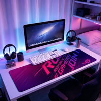 Tapis de souris RGB Quanbao avec LED, chargement USB, grand tapis de souris avec logo pour bureau, tapis de souris sans fil