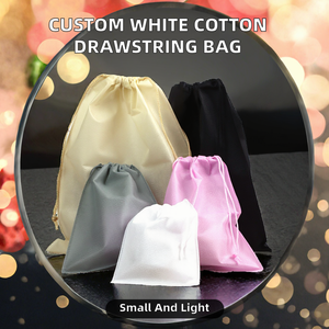 Bolsa de Tela Mini con Cordón y Asa de Cuerda, Blanca Lisa, Sin Tejido, de la Marca Conlene, con Logotipo Personalizado - Product Image 2