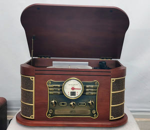 Radio stéréo <span class=keywords><strong>vintage</strong></span> multifonctionnelle Haut-parleur intégré USB SD Table tournante en bois sans fil Combo musique et tourne-disque <span class=keywords><strong>vinyle</strong></span> - Product Image 4