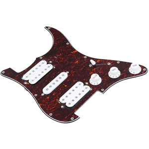 Tùy chỉnh 4ply rùa ST nạp bảo vệ tấm Bộ Prewired Guitar Pickguard với HSH gốm pickups và núm - Product Image 2