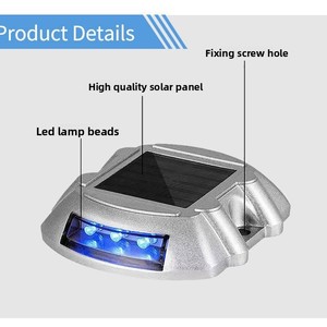 <span class=keywords><strong>Panneau</strong></span> solaire rond avec lumière LED œil de chat, batterie solaire intégrée, signalisation routière LED, lumière clignotante, éclairage de voie - Product Image 5
