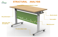 Meubles commerciaux modernes, table de réunion en bois pliable, bureau de travail, table de bibliothèque, table d'école, table de conférence, table pliante