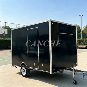 Cuisine mobile carrée entièrement équipée, chariot de restauration de rue pour hot-dogs, hamburgers et en-cas, remorque alimentaire mobile - Product Image 1
