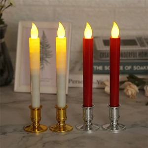 Bougies coniques sans flamme à <span class=keywords><strong>LED</strong></span>, 12 pièces, bougies coniques à piles, lumière de <span class=keywords><strong>fenêtre</strong></span> scintillante - Product Image 4