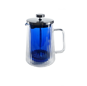 <span class=keywords><strong>Cafetera</strong></span> de vidrio de borosilicato de doble pared de colores personalizable, elaboración casera clásica, patrones artísticos verticales, función de espuma de <span class=keywords><strong>leche</strong></span> - Product Image 3