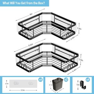 Bathroom Organizer <b>Shelf</b> Set Iron <b>Wall</b> <b>Mounted</b> Double Tier Eco-Friendly Modern Multi-Purpose Storage Racks <b>Shelves</b> - Product Image 5