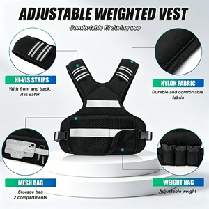 Chaleco de Peso Vacío de Alta Resistencia para Hombres y Mujeres, Ajustable, Reflectante, Táctico, para Entrenamiento en Gimnasio y <span class=keywords><strong>Crossfit</strong></span> - Product Image 3