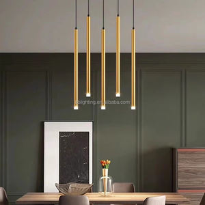 북유럽 스타일 현대 실내 장식 천장 매달려 빛 럭셔리 아크릴 라운드 긴 튜브 Led 샹들리에 조명 - Product Image 6