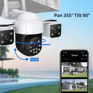 2024 mới 6MP thực sự ba màn hình không dây WIFI <span class=keywords><strong>video</strong></span> 3 ống kính CCTV PTZ ngoài trời Máy ảnh 4K V380 Pro 360 wifi an ninh máy ảnh - Product Image 2