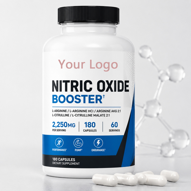 Nitric Oxide Booster Capsules Blood Flow Support Energy Pre Workout Supplement OEM ODM 24-Month Shelf Life