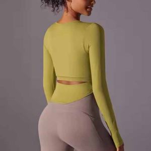 Top de Yoga de Manga Larga para Mujer, Diseño Nuevo, Fabricante, Logotipo Personalizado, Ropa de Gimnasio, Agradable al Tacto - Product Image 2