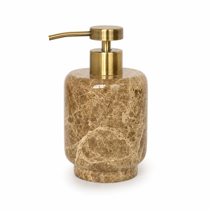 Juego de Accesorios de Baño de 4 Piezas de Mármol Emperador Light, Dispensador de Jabón de Piedra Natural Marrón Claro, Decoración Elegante para Baño - Product Image 3