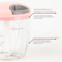 Gloway Gadget de cuisine 500ml 900ml Moulin à main multifonctionnel pour oignons Broyeur à purée d'ail Hachoir manuel pour aliments et ail