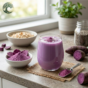 ผงมันม่วงธรรมชาติยี่ห้อ OEM สำหรับชงชาไข่มุกและทำขนม ขายส่งจำนวนมาก บริสุทธิ์ 100% - Product Image 4