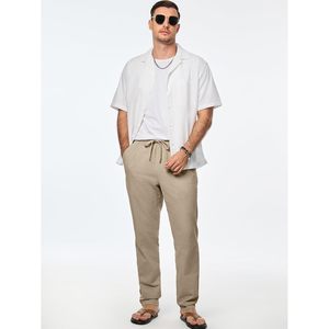 2025 hommes coton pantalon décontracté taille élastique cordon léger été plage pantalon poches blanchi décoration taille XL - Product Image 6