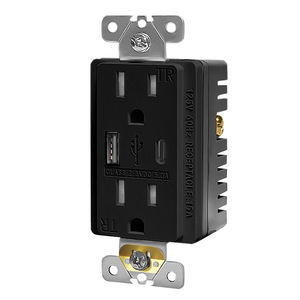 เต้ารับติดผนังแบบ 1 ช่อง รุ่นใหม่ พร้อมพอร์ต USB-C 125V 16A เต้ารับไฟฟ้าคู่ แบบพลาสติก ดีไซน์สวยงาม - Product Image 3