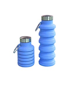 ขวดน้ำซิลิโคนขนาด 500 มล. พร้อมคาราบิเนอร์ ปลอดสาร BPA ขวดน้ำแบบขยายได้ พกพาสะดวก ขวดน้ำสำหรับเล่นกีฬา เดินทาง และตั้งแคมป์ - Product Image 3