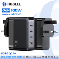 Grosir Pabrik Charger USB C 100W GaN QC3.0 Charger Tipe C Dinding Pengisian Daya Super Cepat Charger Desktop untuk Laptop Ponsel Tablet