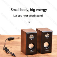 OEM Grosir Speaker Desktop Sistem Audio Rumah PC Komputer Mini Digital USB Speaker Premium Kayu