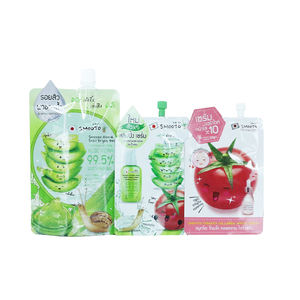 Pochette à double bec de forme spéciale pour cosmétiques Sachet de papier d'aluminium pochette à bec de <span class=keywords><strong>gel</strong></span> d'<span class=keywords><strong>aloe</strong></span> <span class=keywords><strong>vera</strong></span> sac d'emballage de maquillage de crème pour le visage - Product Image 5
