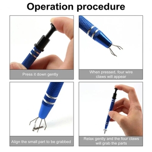 Herramienta de 4 garras de acero inoxidable para joyería y piercing corporal, sujeta cuentas y captura objetos - Product Image 5