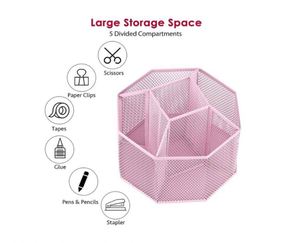 Mesh Mesh Office <b>Rotatable</b> <b>Desk</b> Organizer Pen and Pencil Stationery Holder - Product Image 4